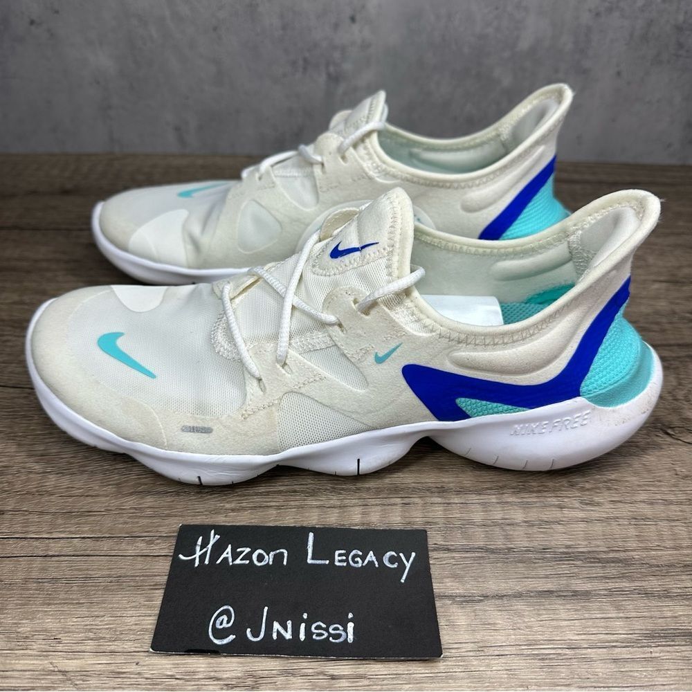 Nike~Women’s~Free RN 5.0 Cream/Teal Sneakers~AQ1316-103~Size 8.5